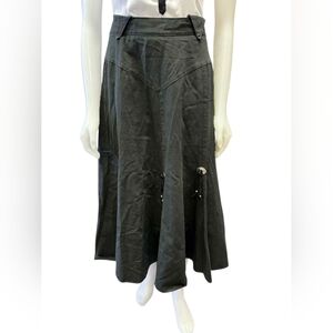 Roughrider By Circle Y Western Skirt Long Black Flowy Size 17/18 EUC